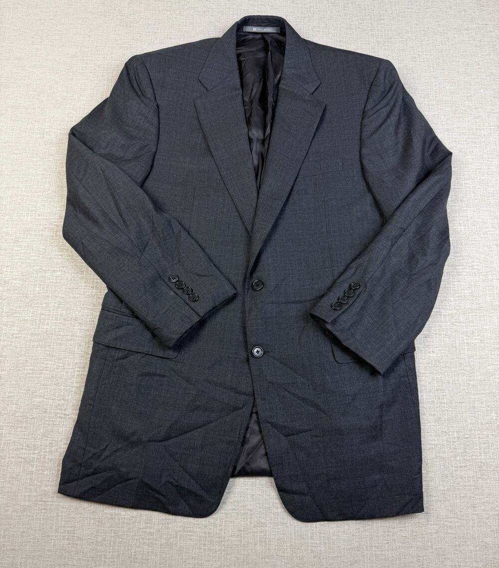 Hickey Freeman Dillard’s Men’s Gray Plaid Suit Jacket Blazer Approx 38 Long
